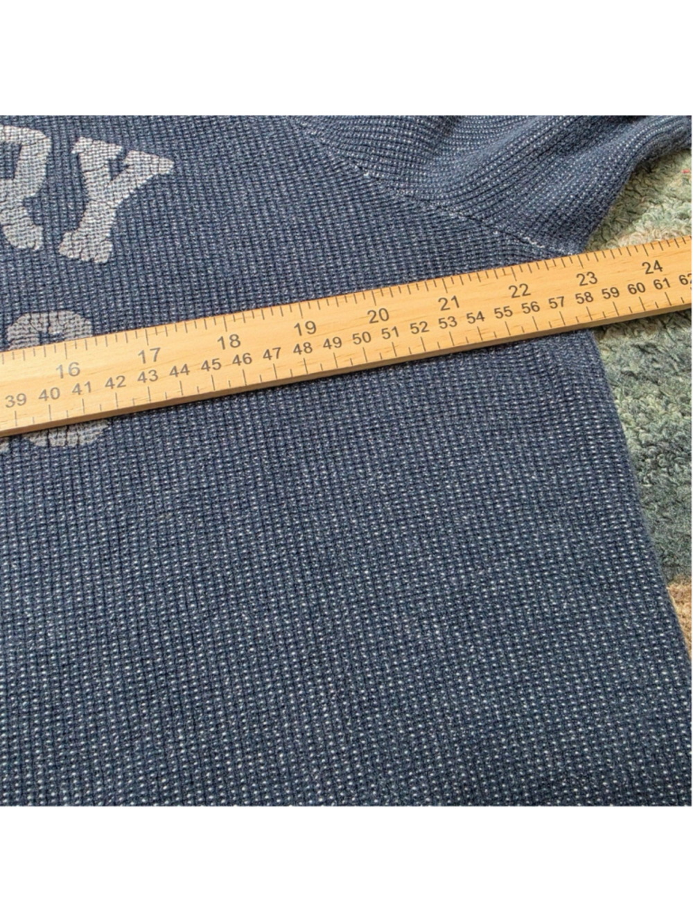 Superdry Athletic Sweatshirt Mens 2XL Gray Waffle Knit Crewneck Spellout Logo - Picture 8 of 9